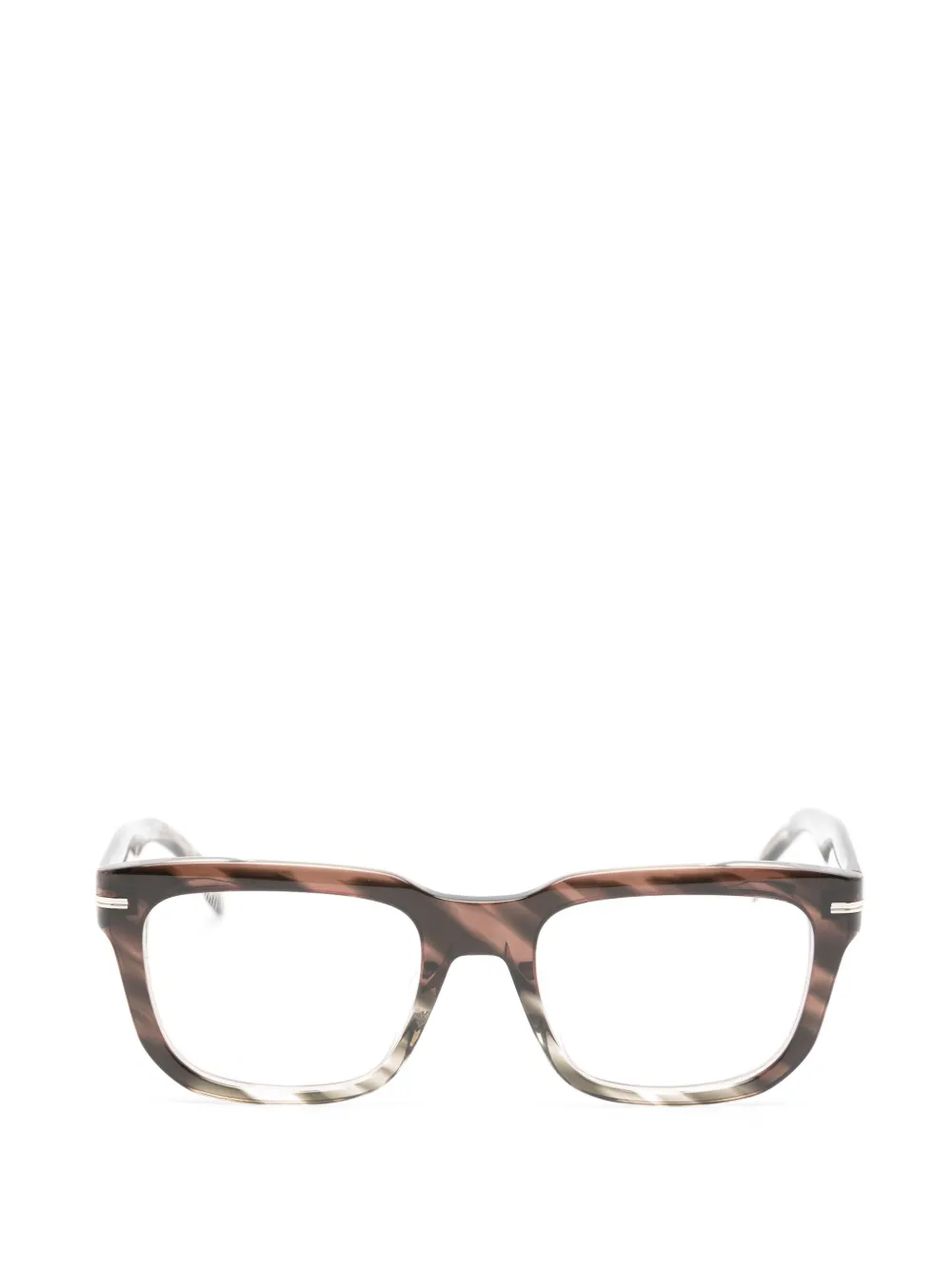 Hugo Boss Tortoiseshell-effect Rectangle-frame Glasses In Burgundy