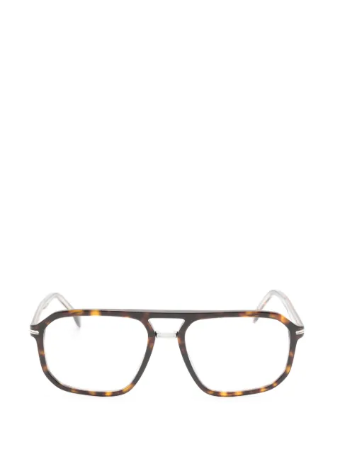 BOSS tortoiseshell-effect geometric-frame glasses