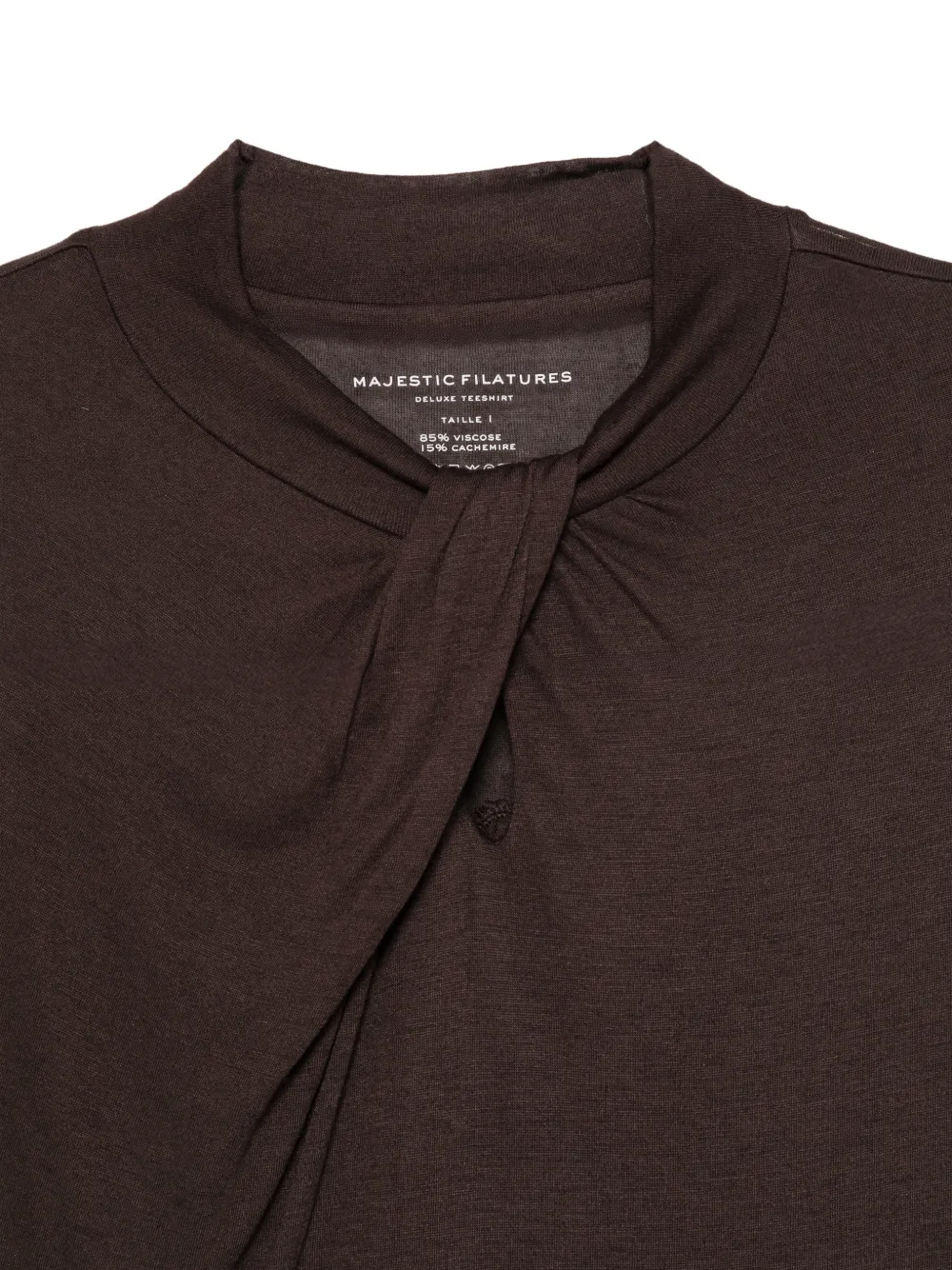Majestic Filatures Blouse met gedraaid detail Bruin