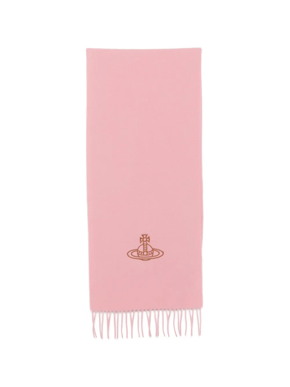 Vivienne Westwood Orb-embroidered fringed scarf