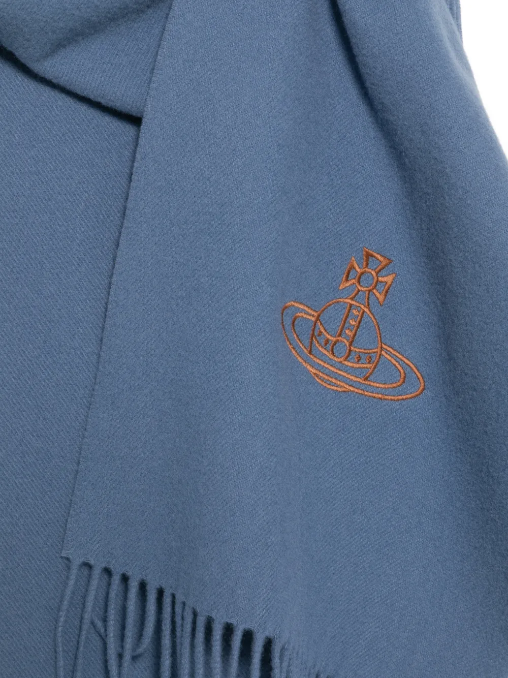 Vivienne Westwood Sjaal met Orb-borduurwerk en franje Blauw
