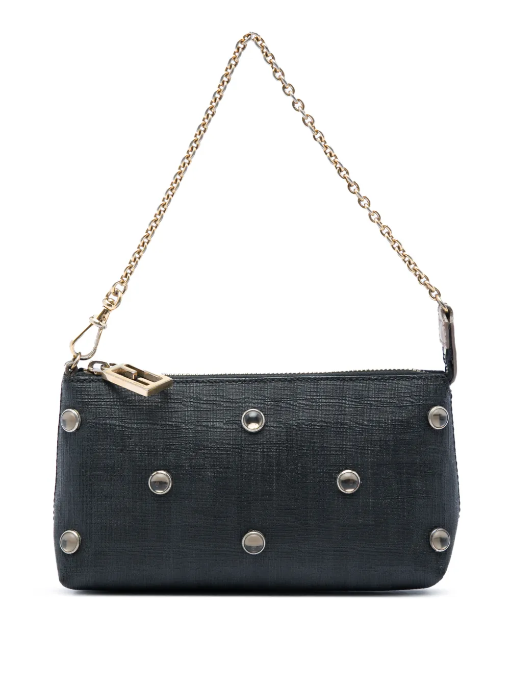 Fendi Pre-Owned pochette Zucca Spalmati Chain à clous (2000-2010) - Noir Fendi Pre-Owned pochette Zucca Spalmati Chain à clous (2000-2010) - Noir
