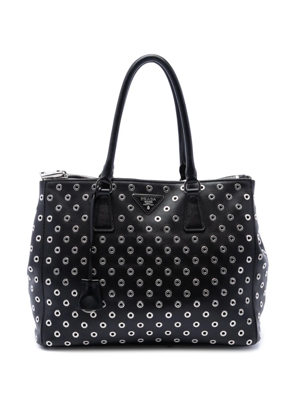 Prada Pre-Owned 2010-2026 Large City Calf Grommet Galleria Double Zip satchel - Nero