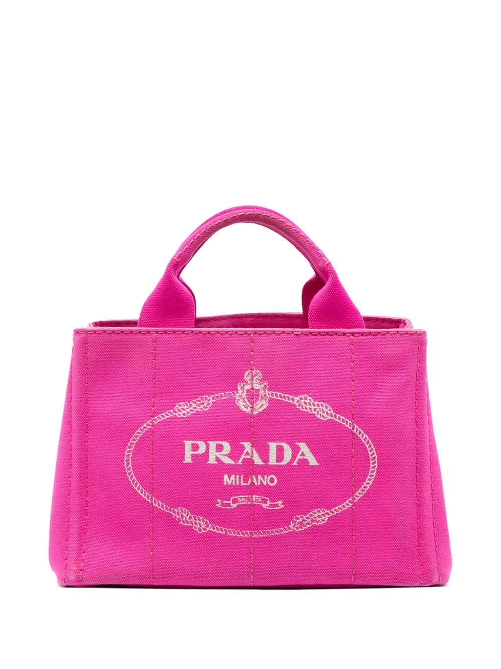 Prada Pre-Owned 2013-2026 Small Canvas Canapa Logo Tote satchel - Rosa