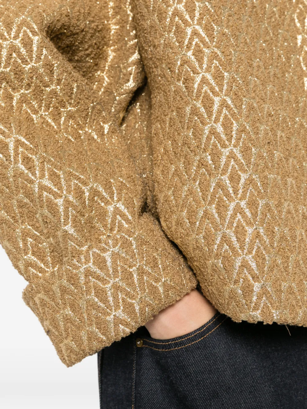 Alberto Biani geometric-jacquard metallic-thread jacket Goud