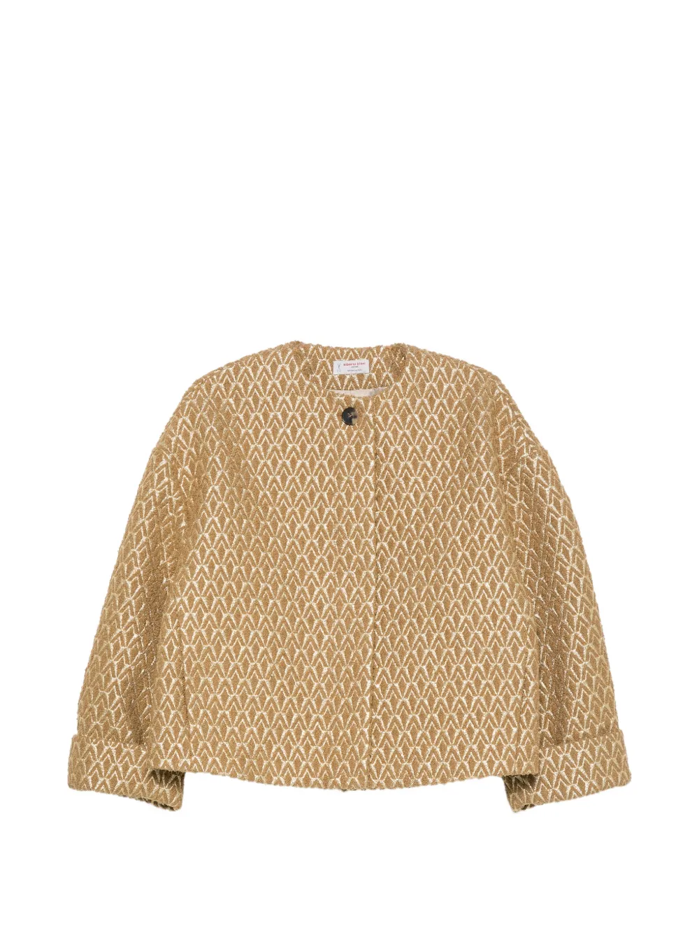 Alberto Biani geometric-jacquard metallic-thread jacket Goud