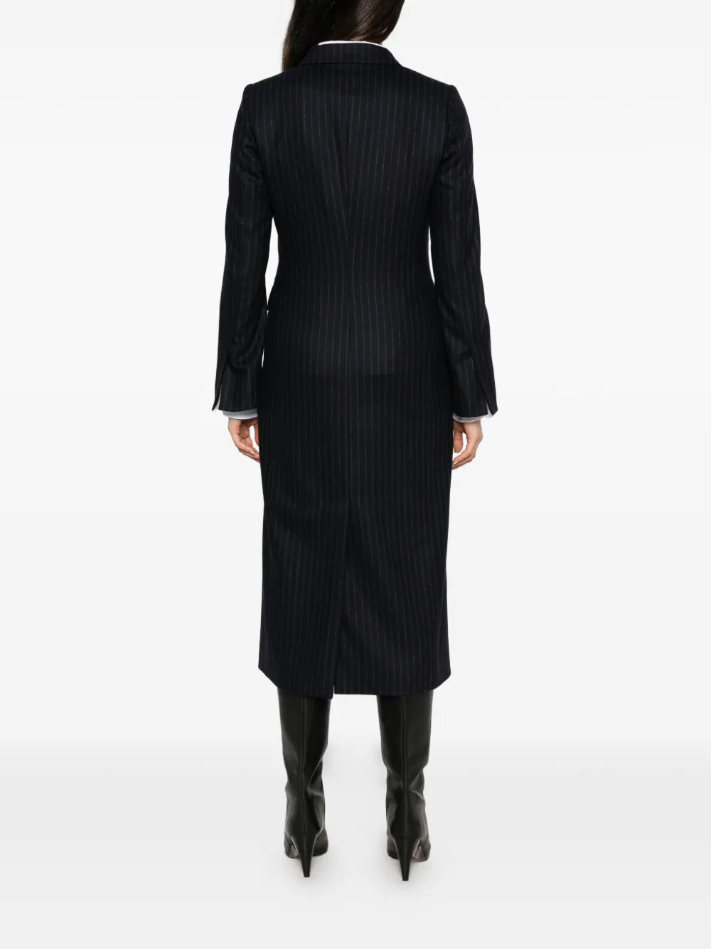 Alberto Biani pinstripe double-breasted coat Blauw