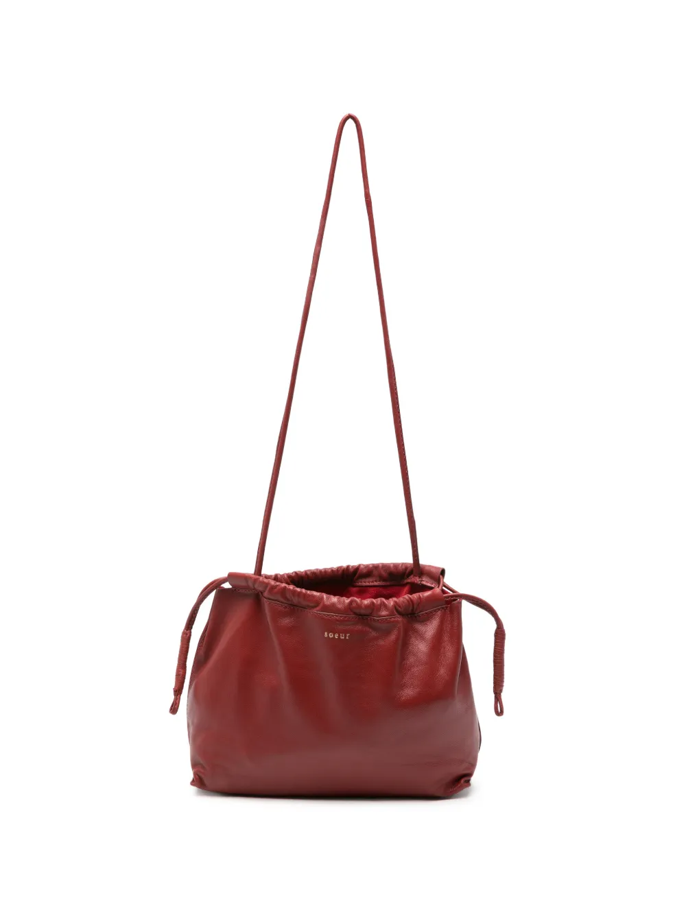 Soeur Suzette drawstring leather shoulder bag - Rosso