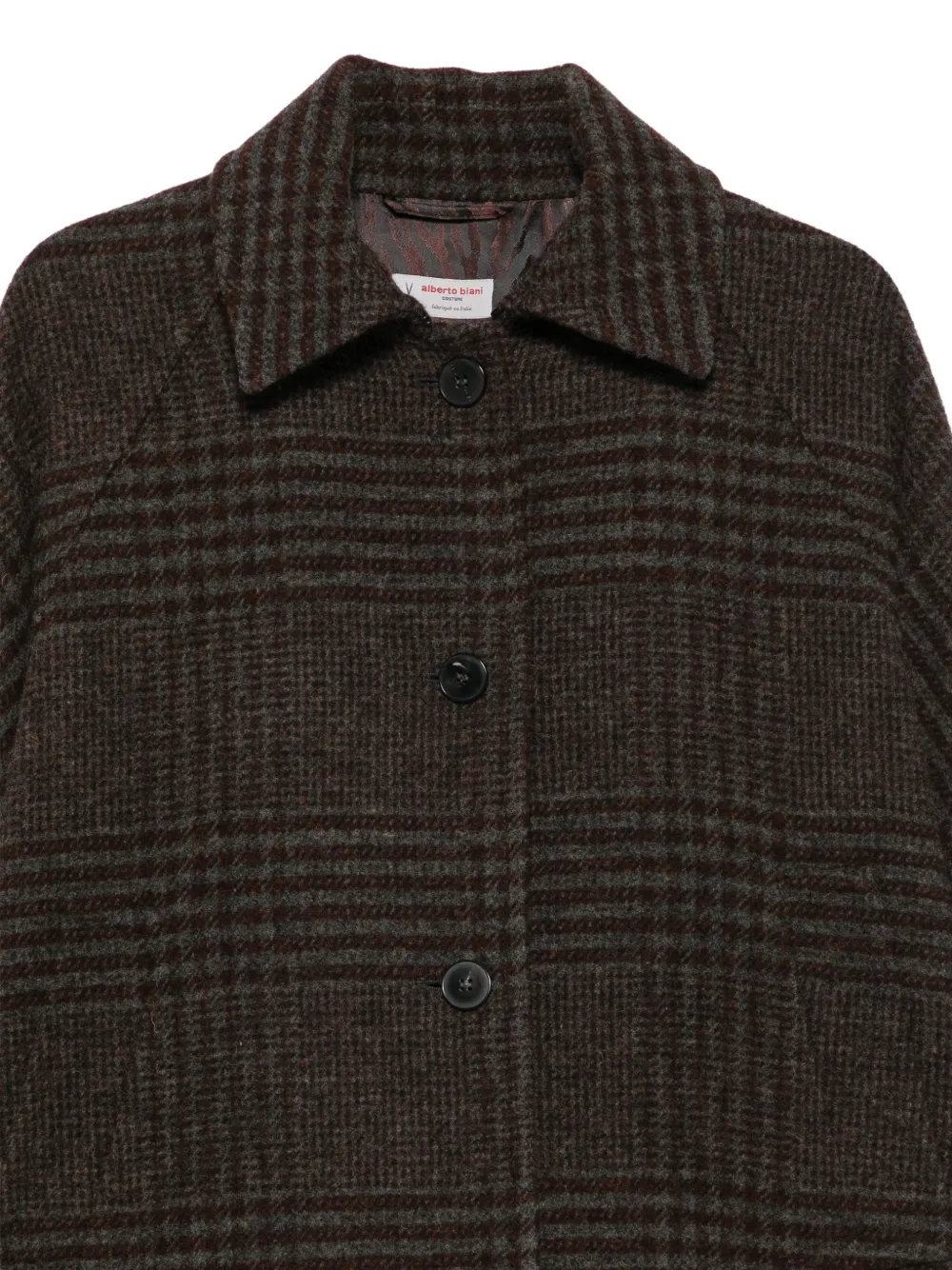 Alberto Biani check-pattern wool coat Bruin