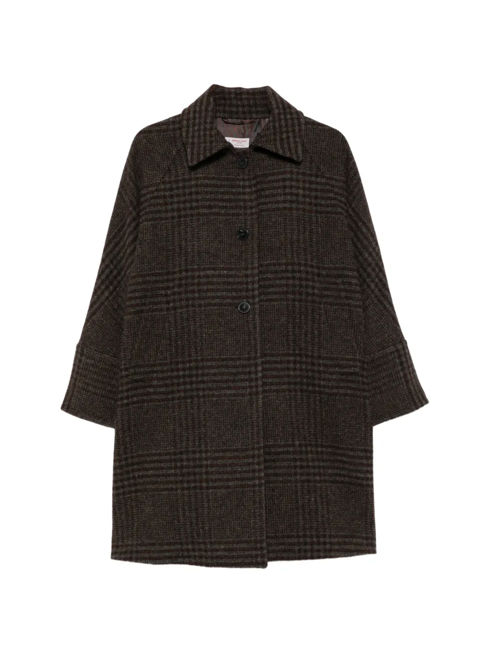 Alberto Biani check-pattern wool coat Bruin