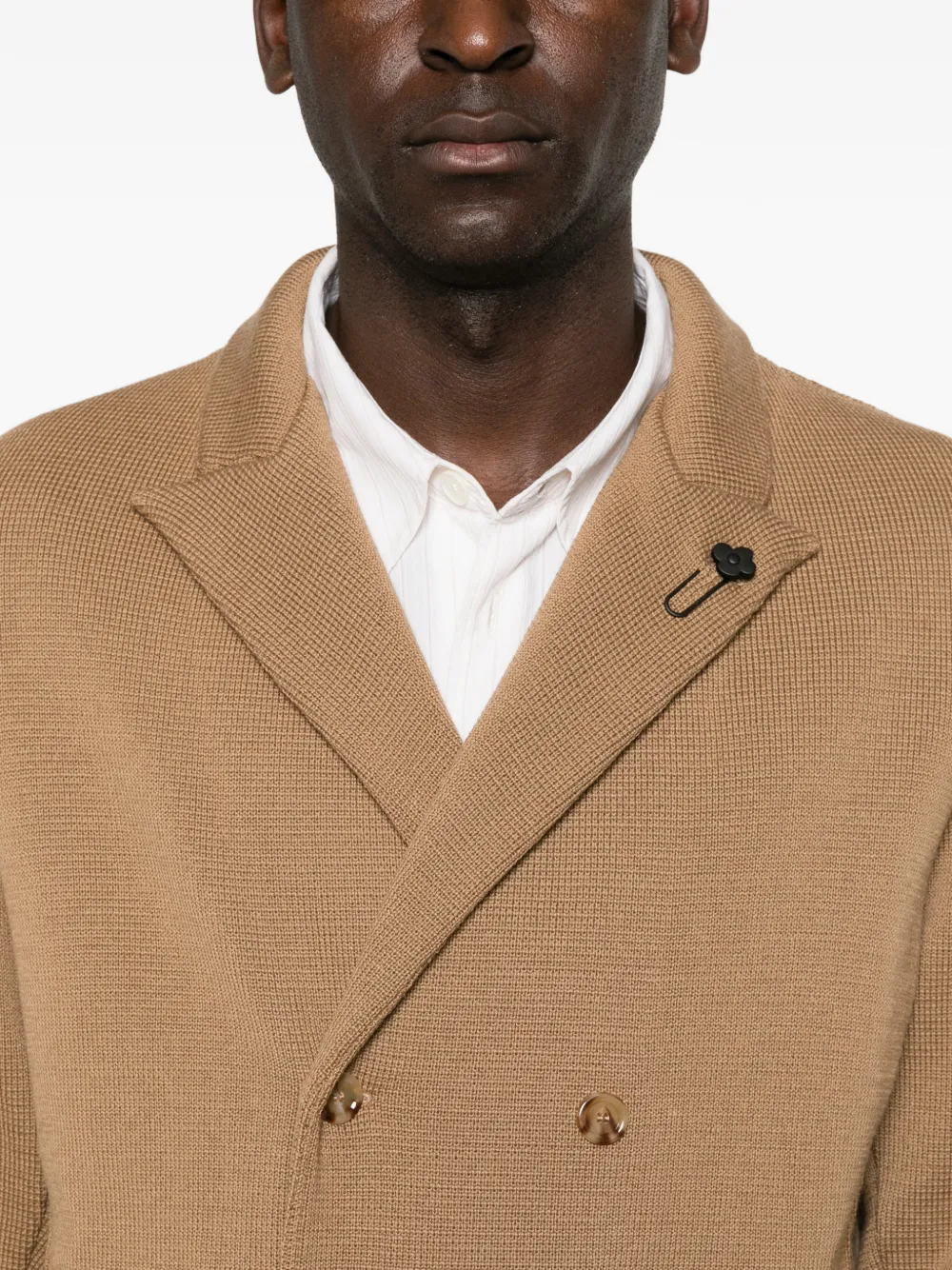 Lardini Jack met puntige revers en dubbele rij knopen Bruin
