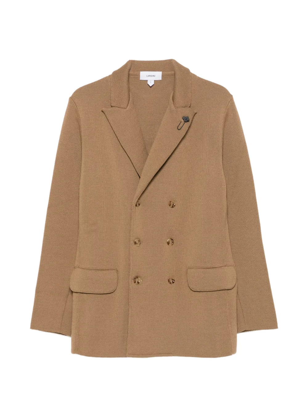 Lardini double-breasted peak-lapel jacket - Brown
