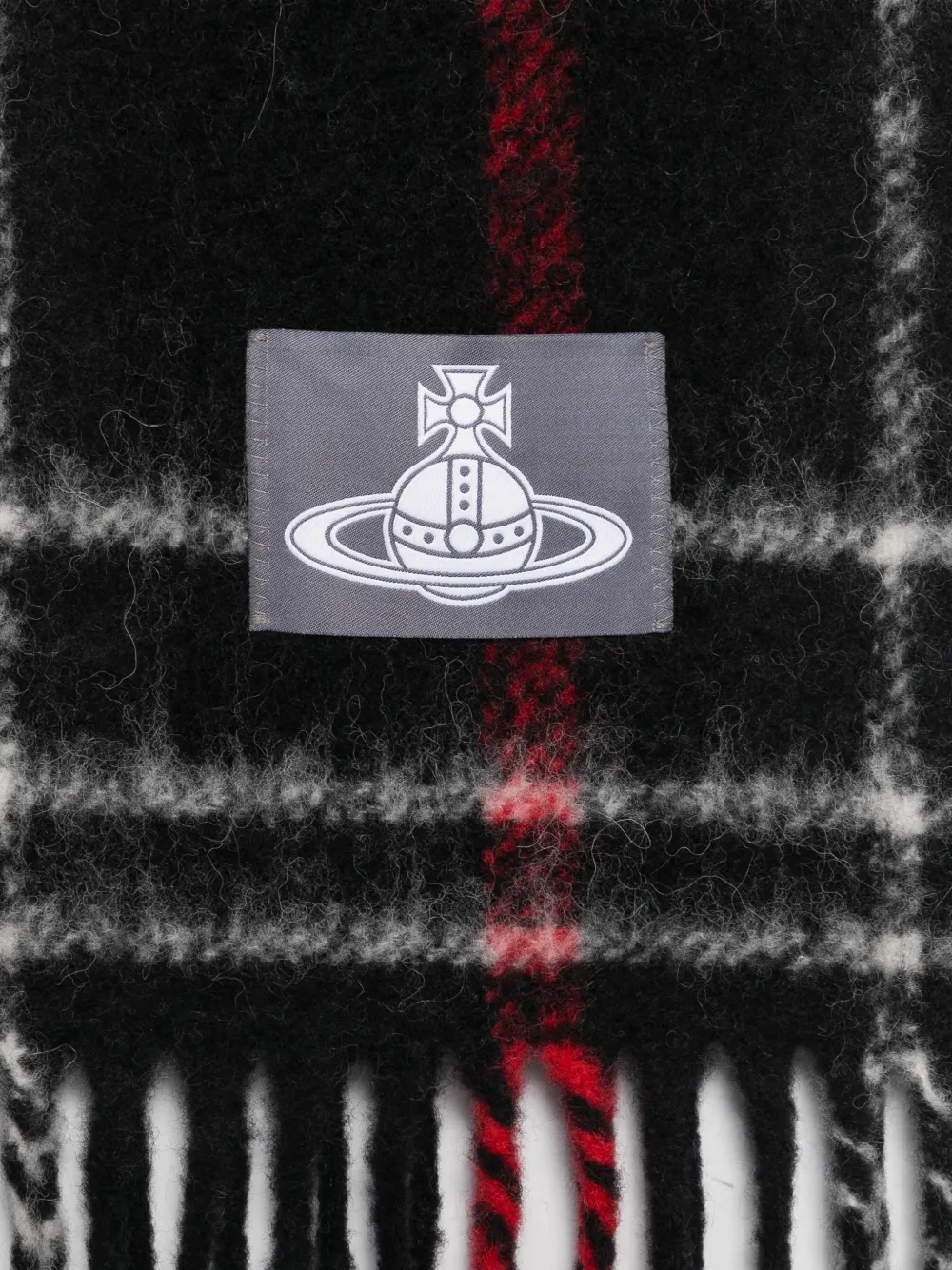 Vivienne Westwood Geruite sjaal met Orb-patch Zwart