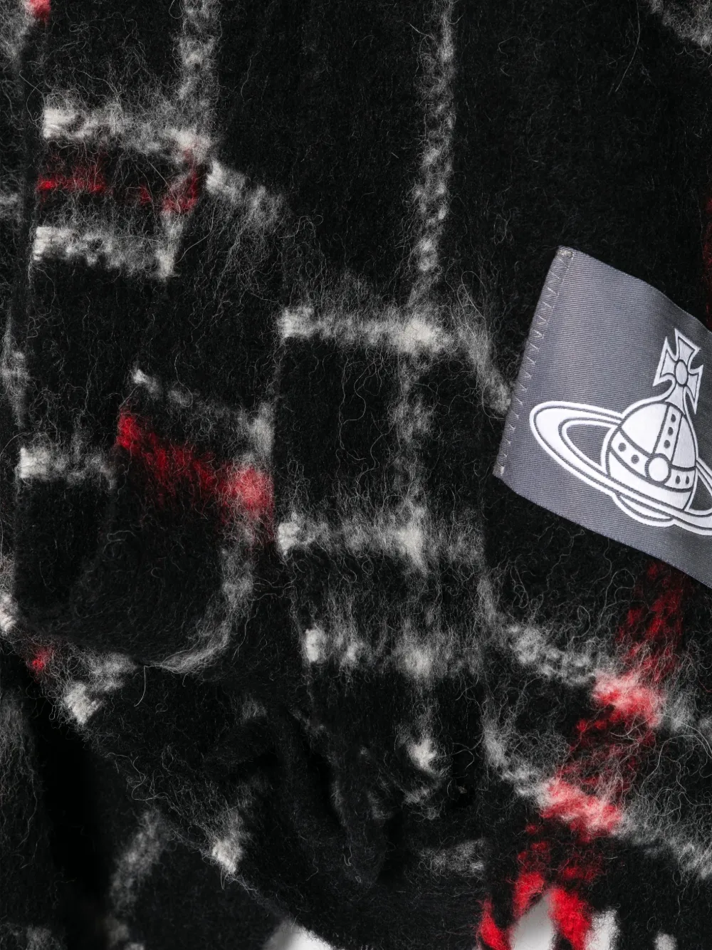 Vivienne Westwood Geruite sjaal met Orb-patch Zwart