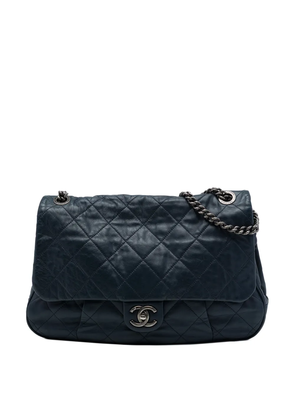 CHANEL Pre-Owned 2012 Quilted Calfskin Coco Pleats Flap shoulder bag - Blu
