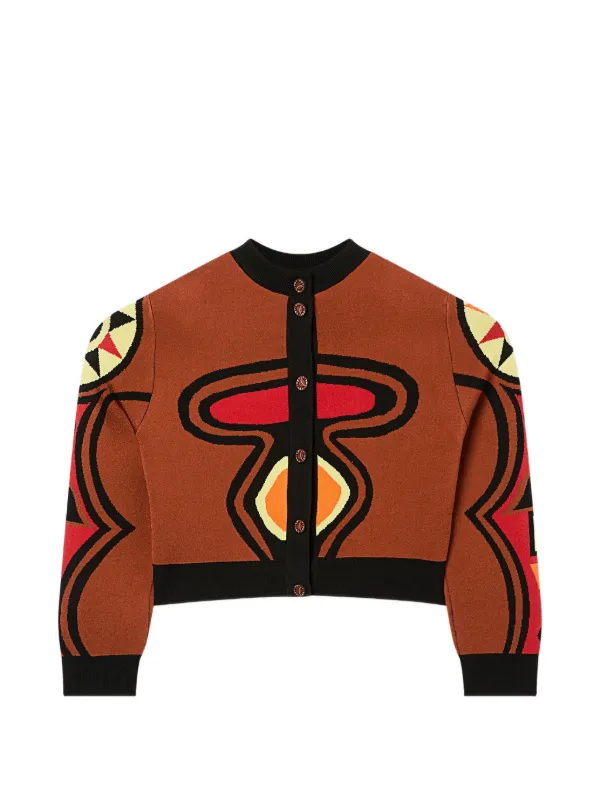 Pucci Jacquard Cardigan in Brown