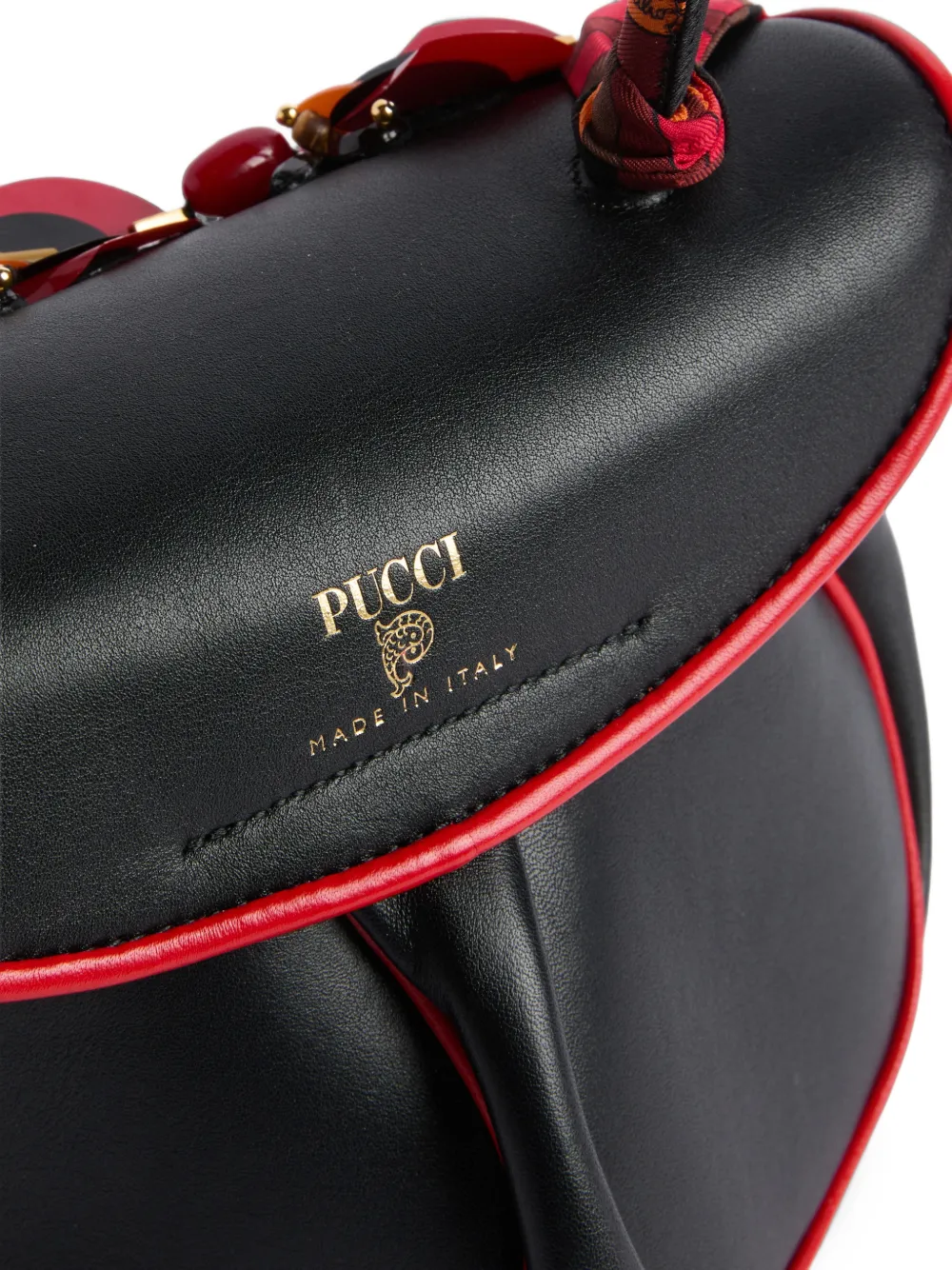 PUCCI La Pupa Embroidered Handbag in Black, view 4