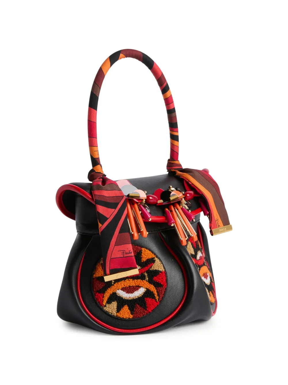 PUCCI La Pupa Embroidered Handbag in Black, view 3