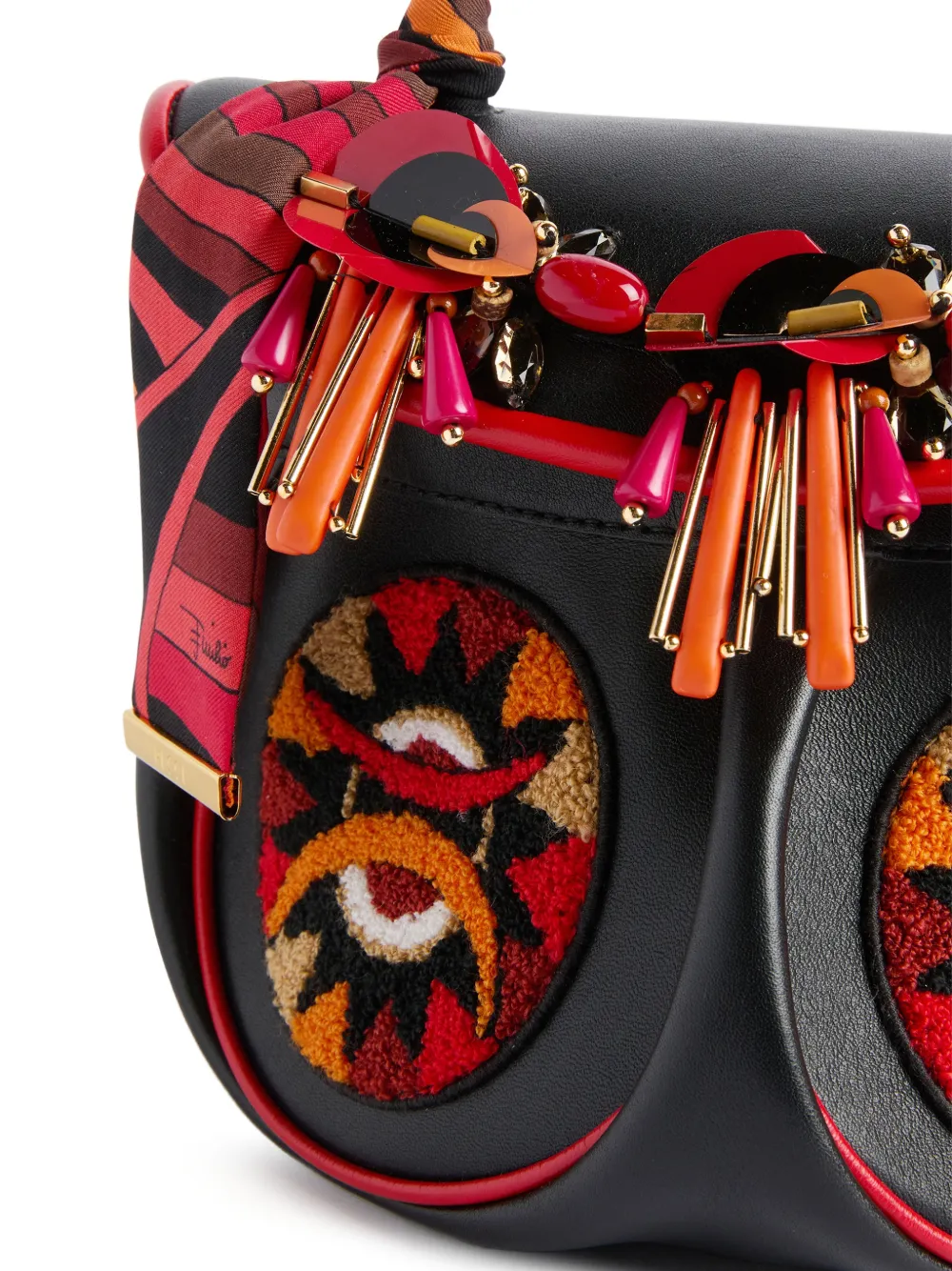 PUCCI La Pupa Embroidered Handbag in Black, view 5