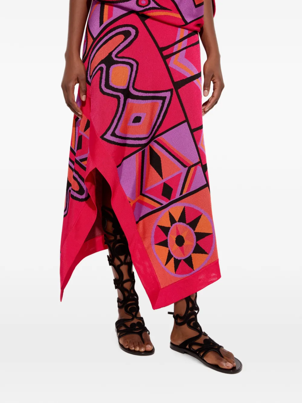 PUCCI Asymmetrische rok met jacquard Roze