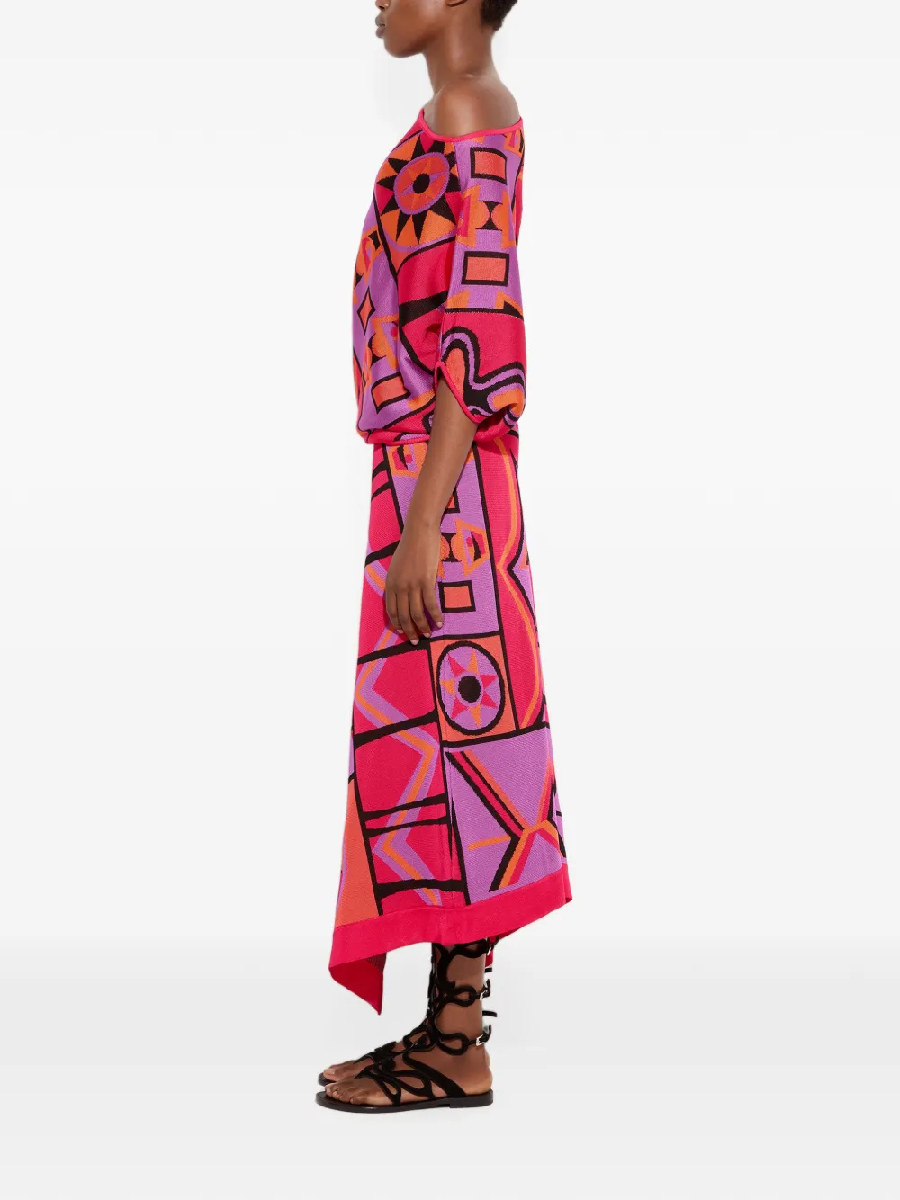 PUCCI Asymmetrische rok met jacquard Roze