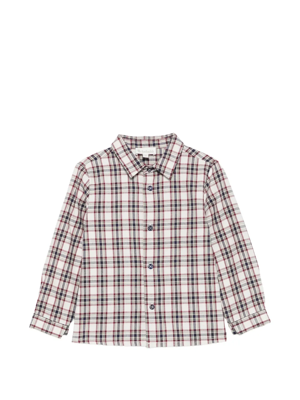 LALALU check-pattern long-sleeve shirt - Nude