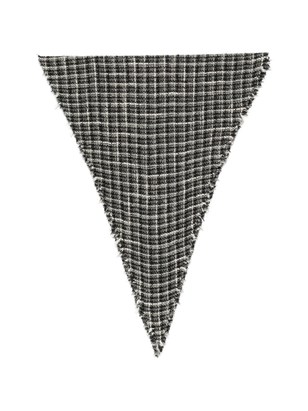 Faliero Sarti check-pattern frayed scarf - Nero