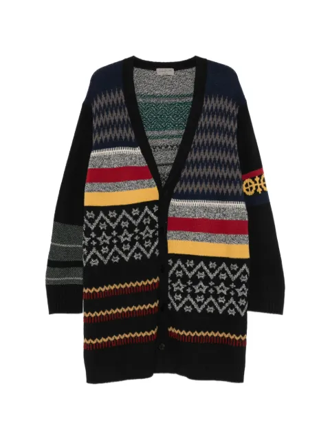 Yohji Yamamoto intarsia-knit patchwork cardigan