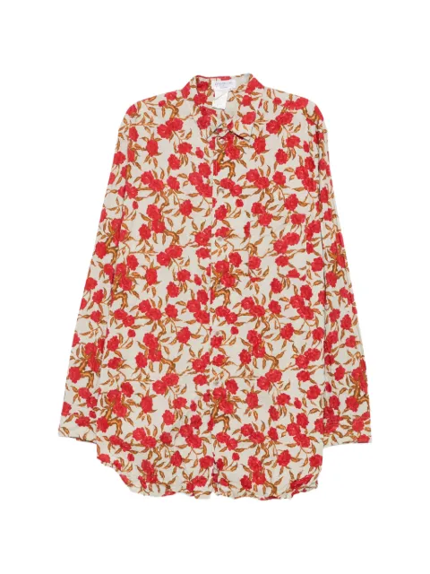 Yohji Yamamoto camisa de algodón con estampado floral