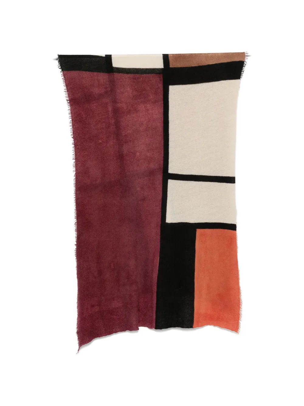 Faliero Sarti colour-block frayed scarf