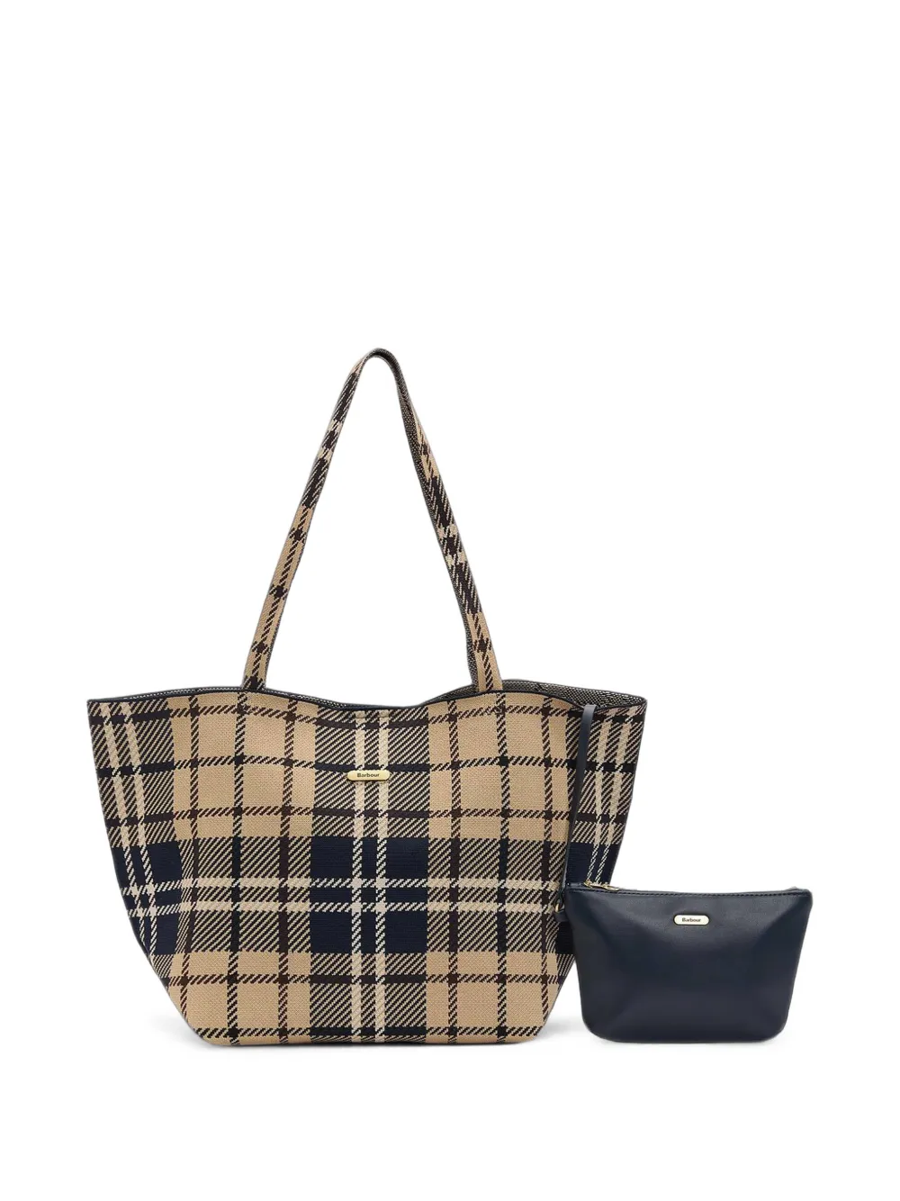 Barbour Grote Layla shopper met tartanruit Blauw
