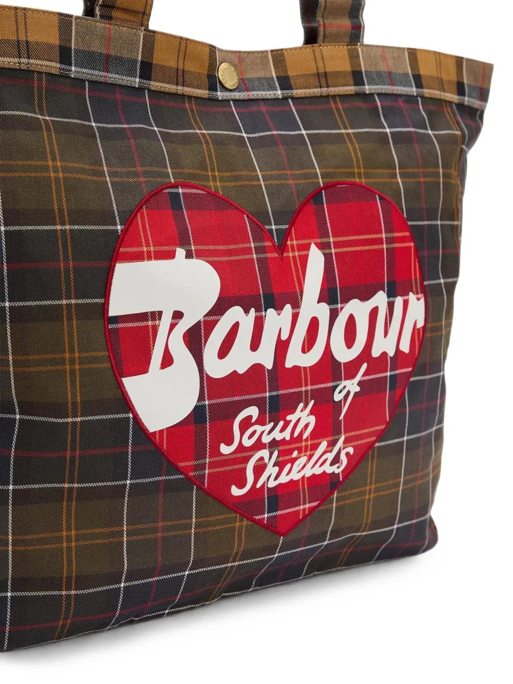 Barbour Grote shopper met tartanruit en hartpatch Bruin