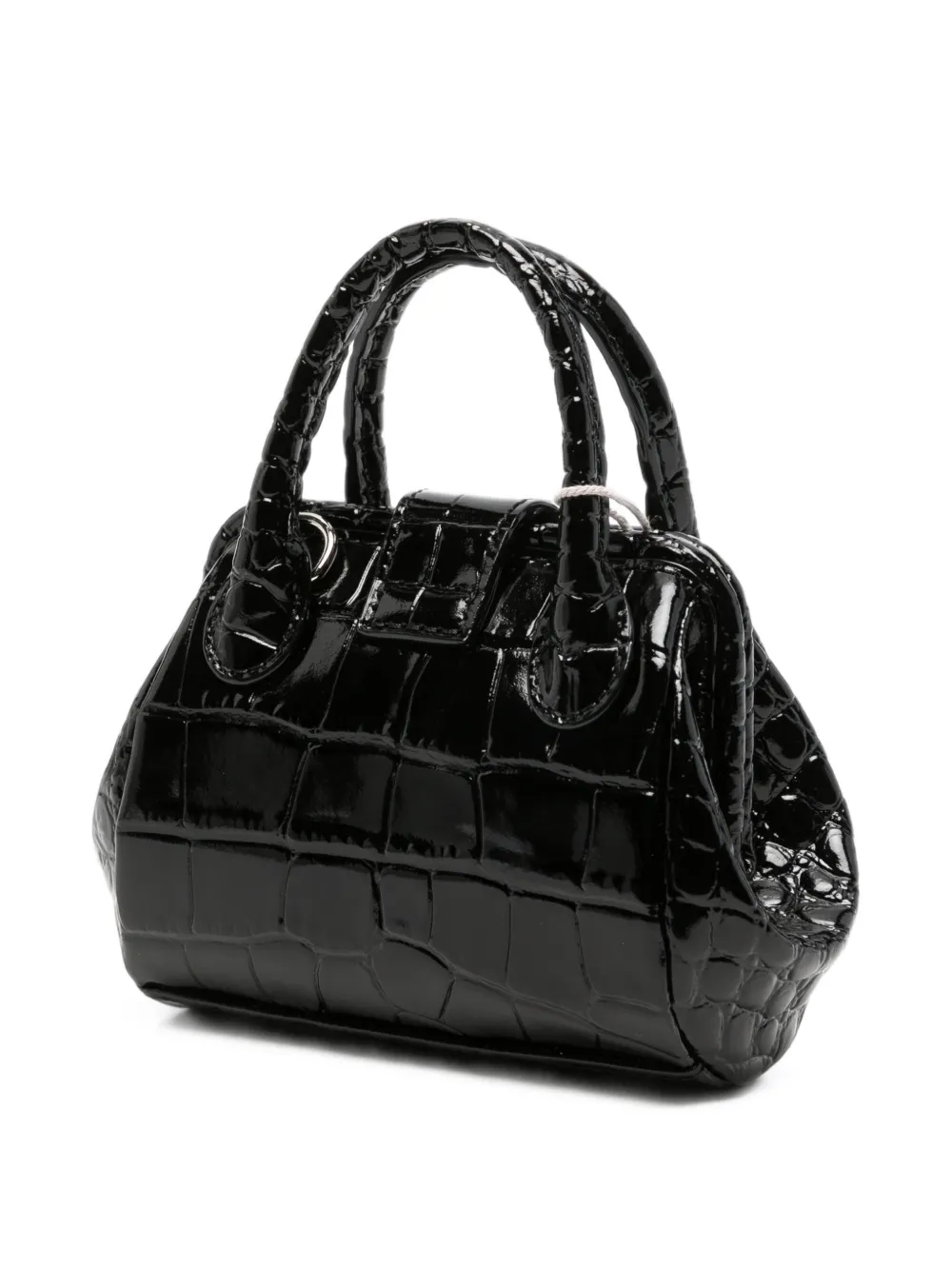 Vivienne Westwood Orb leren mini-tas met krokodillen-reliëf Zwart