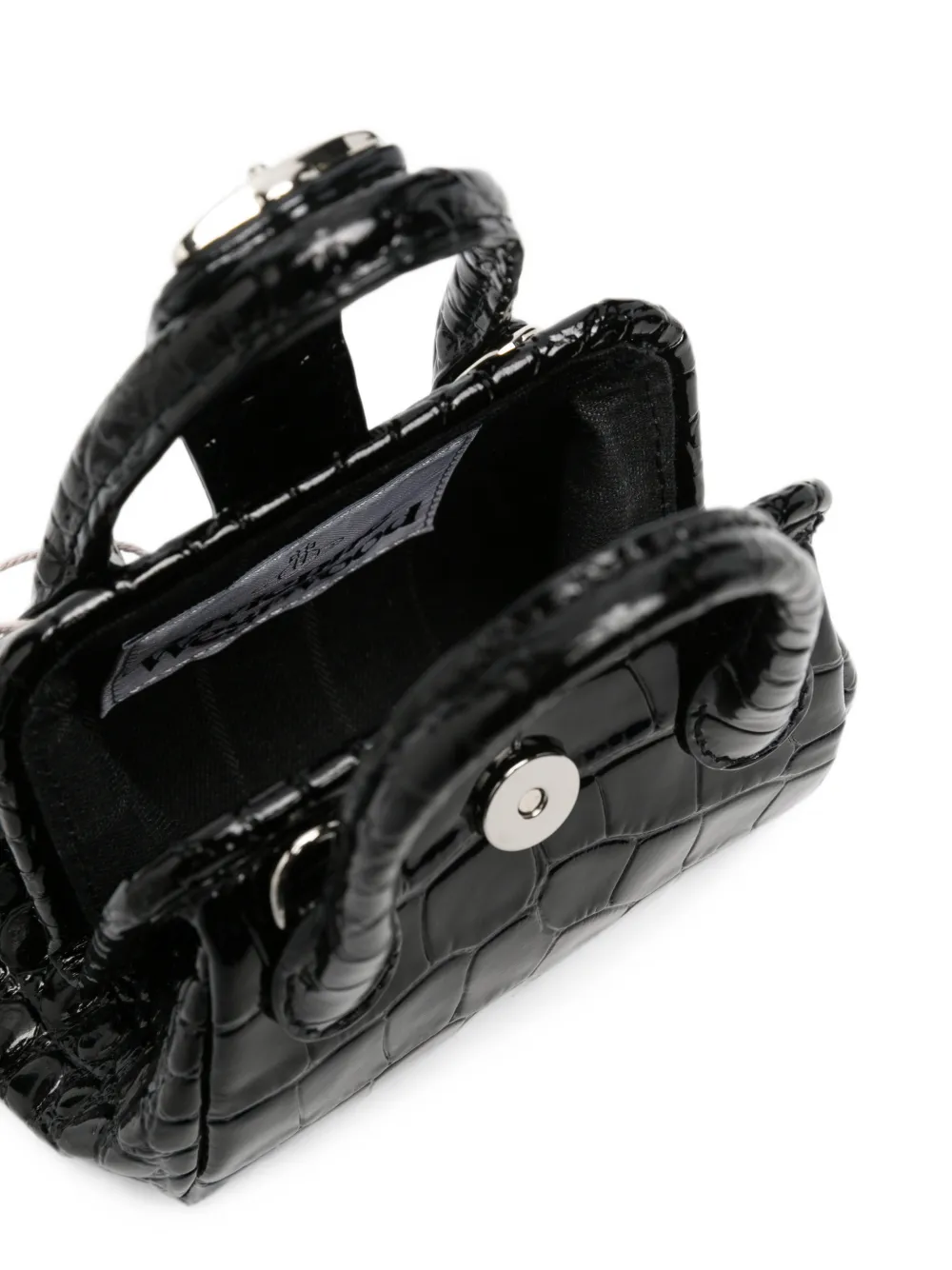 Vivienne Westwood Orb leren mini-tas met krokodillen-reliëf Zwart