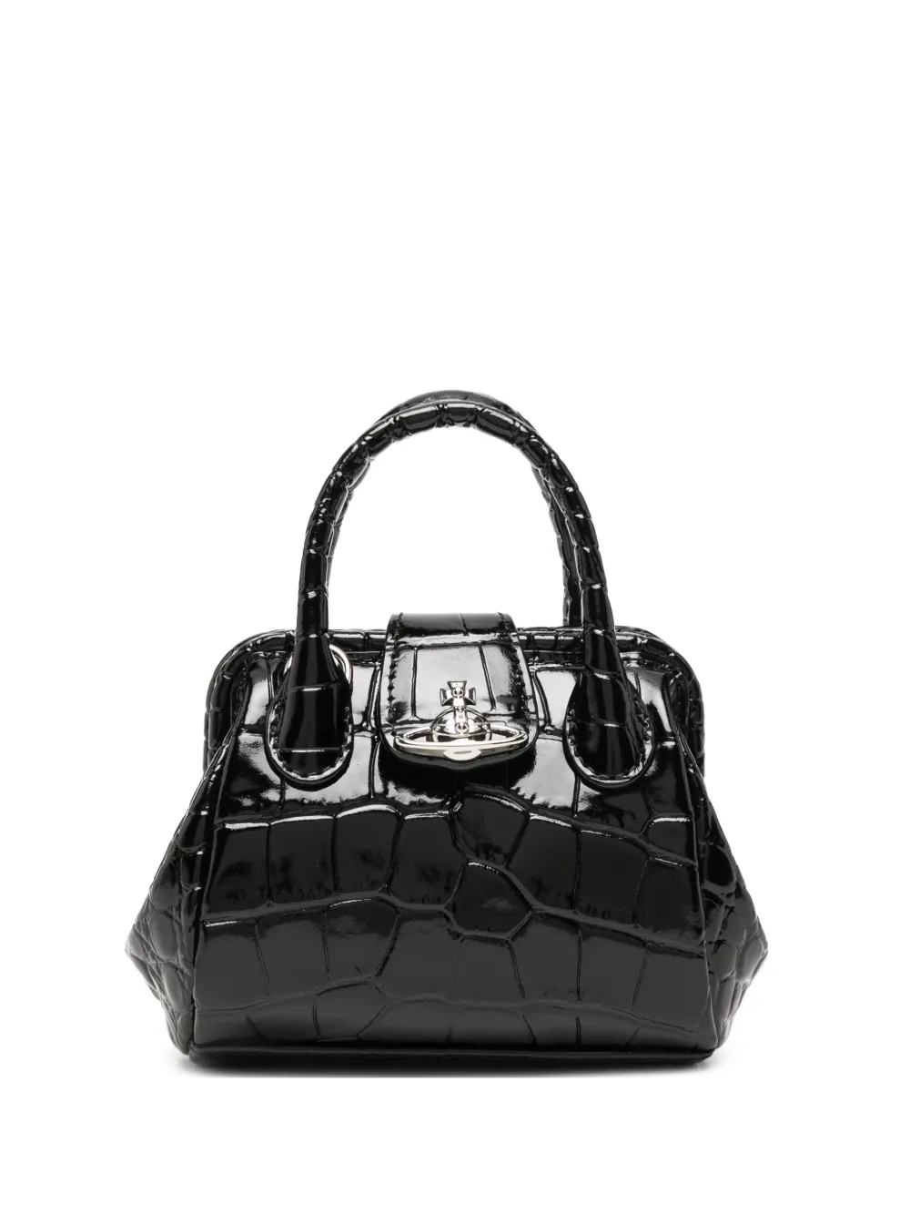 Vivienne Westwood Orb croc-effect leather mini bag - Nero