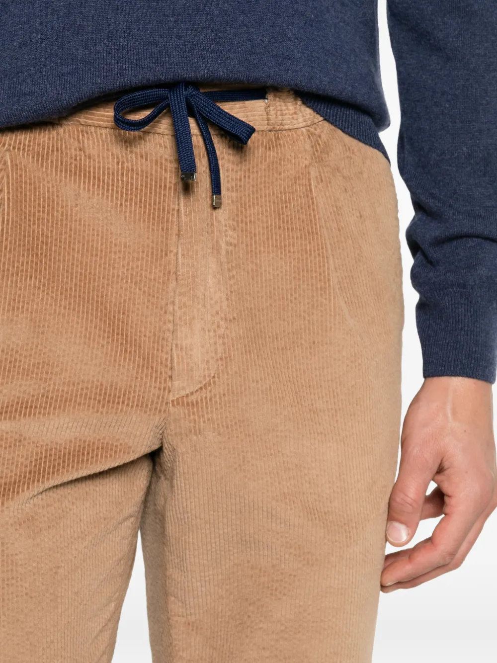 Drumohr Corduroy Drawstring Trousers in Neutrals, view 5