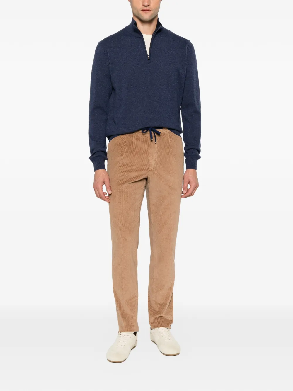 Drumohr Corduroy Drawstring Trousers in Neutrals, view 2