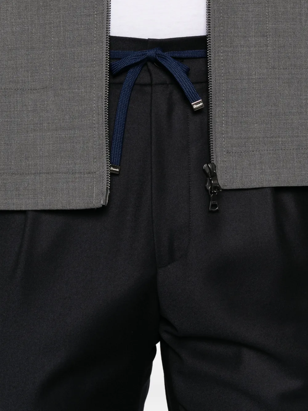 Drumohr Drawstring-waist Pleated Trousers in Blue, view 5