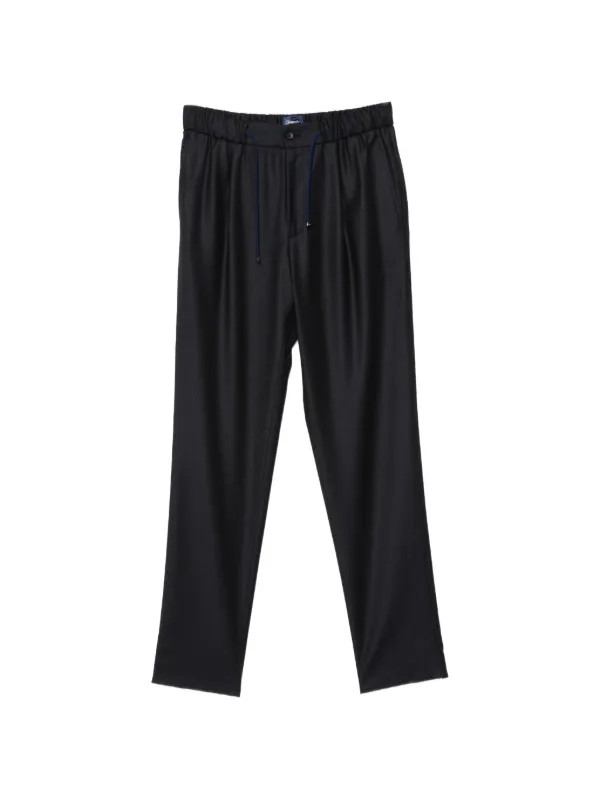 Drumohr Drawstring-waist Pleated Trousers in Blue