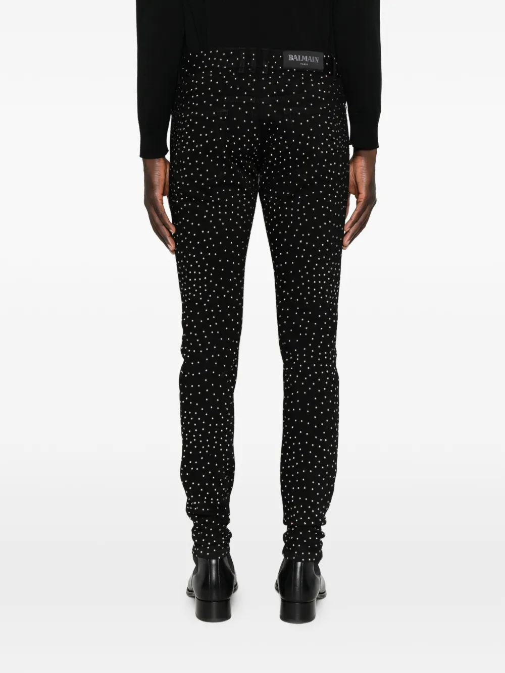 Balmain stud-embellished skinny jeans Zwart