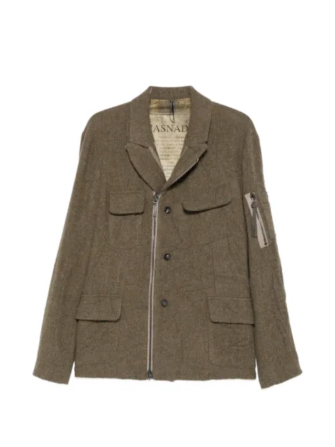 Masnada asymmetric zip-fastening military jacket