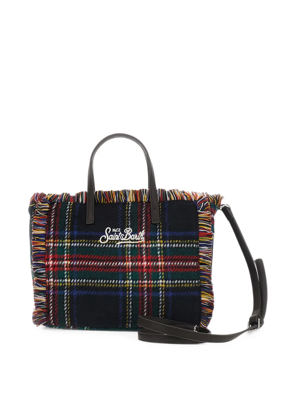 MC2 Saint Barth Shopper met tartan ruit Zwart