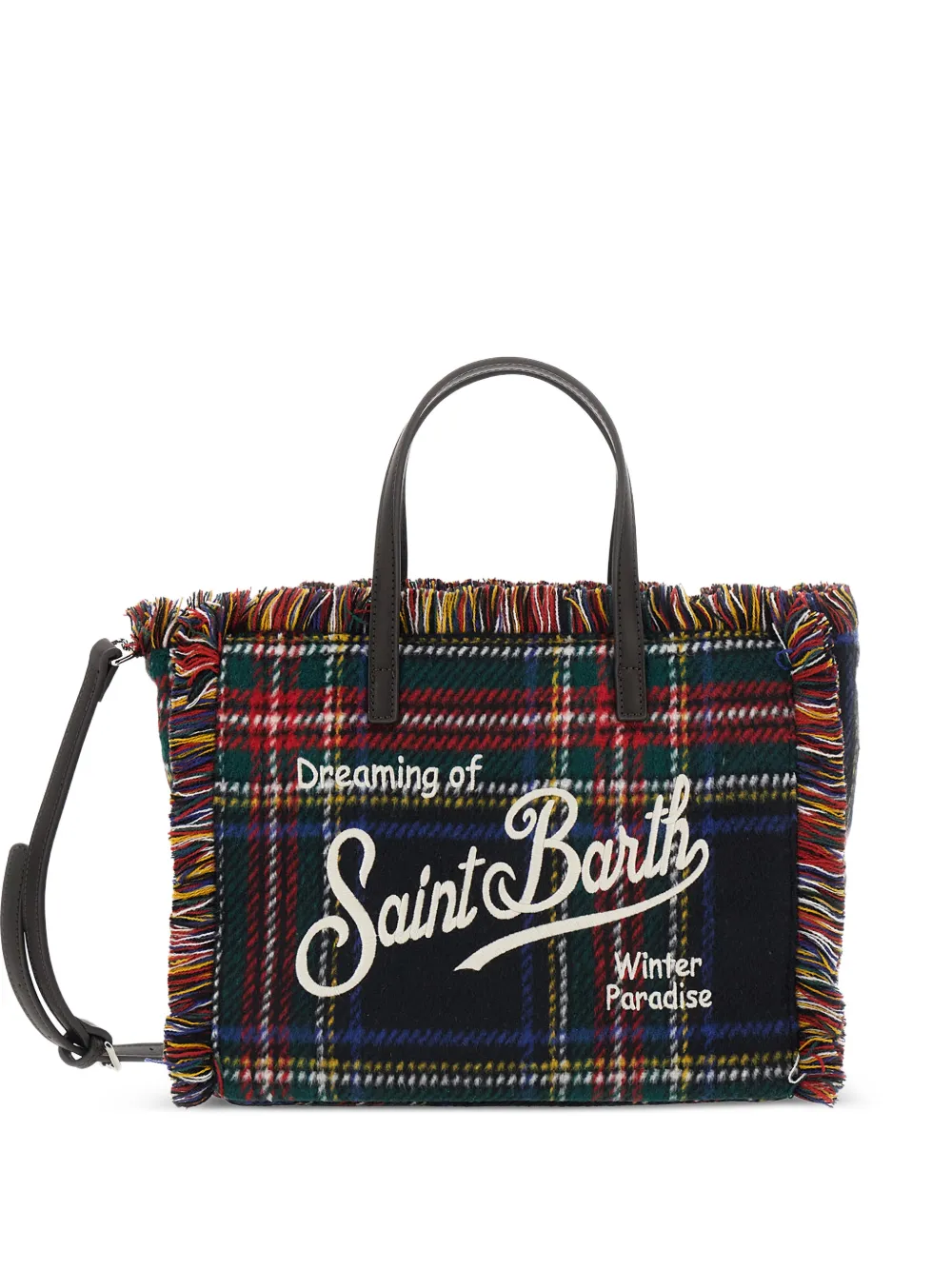 MC2 Saint Barth Shopper met tartan ruit Zwart