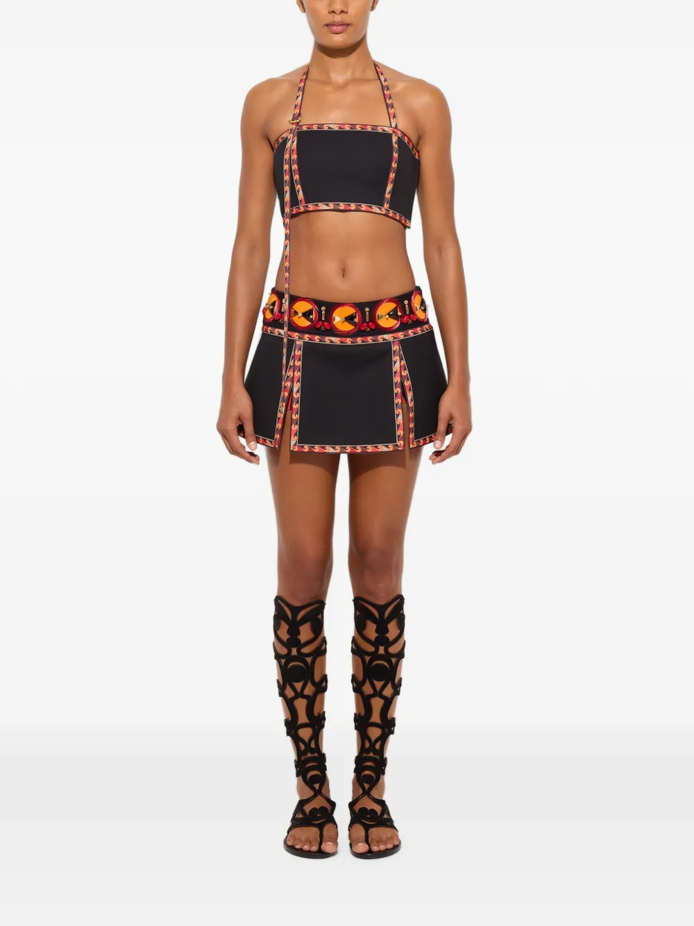 PUCCI Piquet katoenen top Zwart