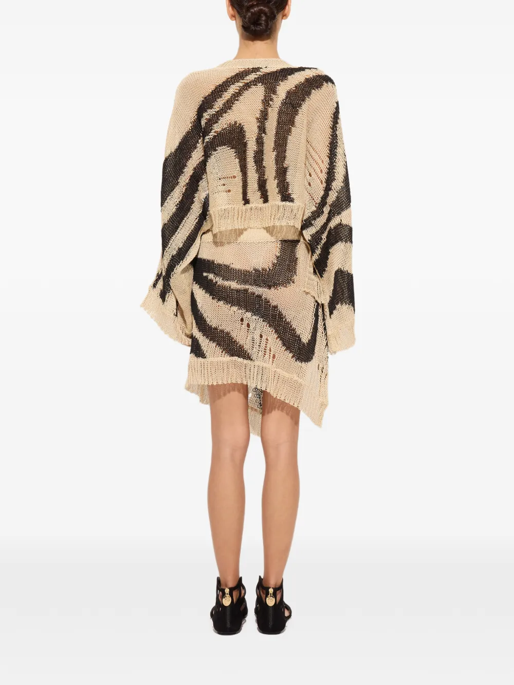 PUCCI Marmo-print Linen Asymmetrical Skirt in Neutrals, view 2