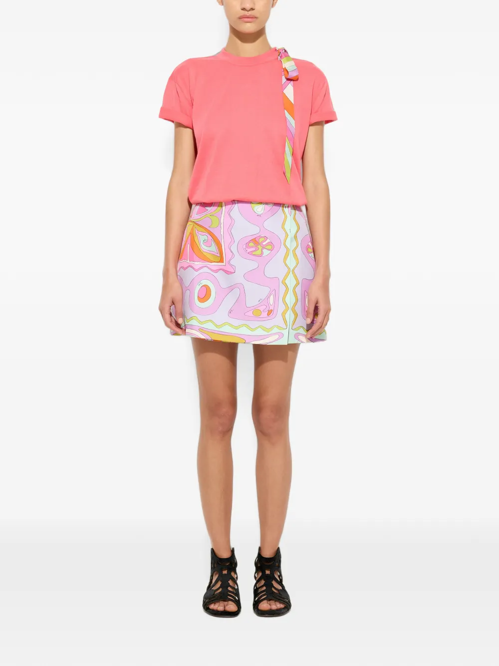 PUCCI T-shirt met sjaaldetail Roze