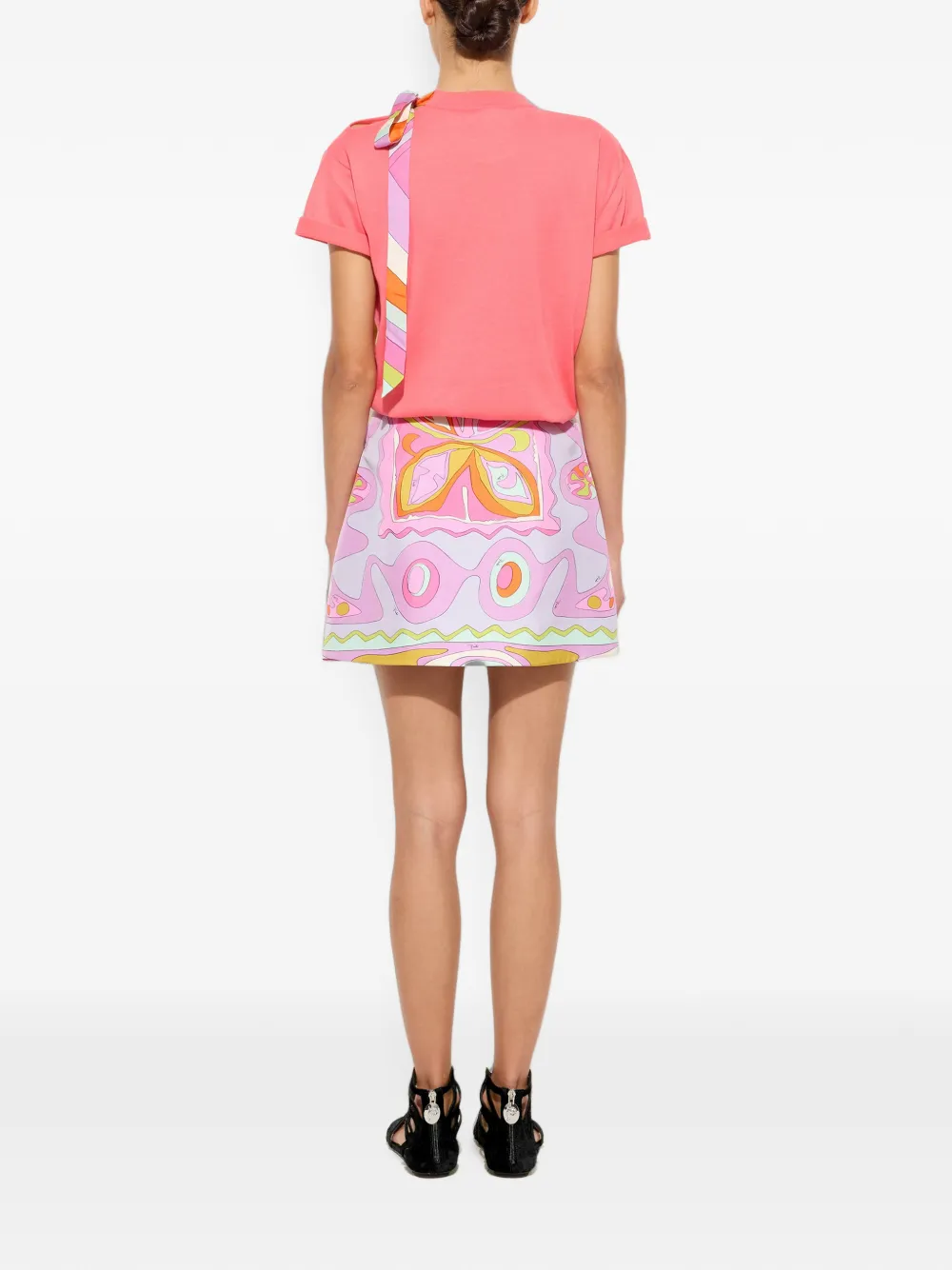 PUCCI T-shirt met sjaaldetail Roze