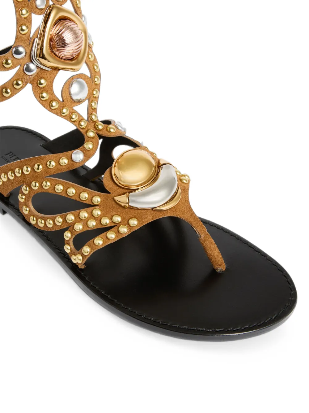 PUCCI Embellished Gladiator Sandals in Brown, view 5