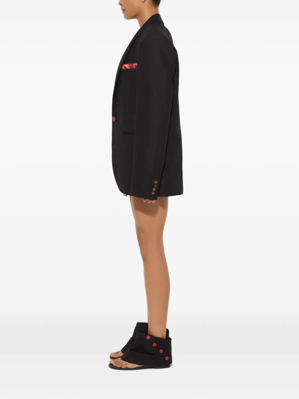 PUCCI Oversized Cotton Blazer in Black, view 3