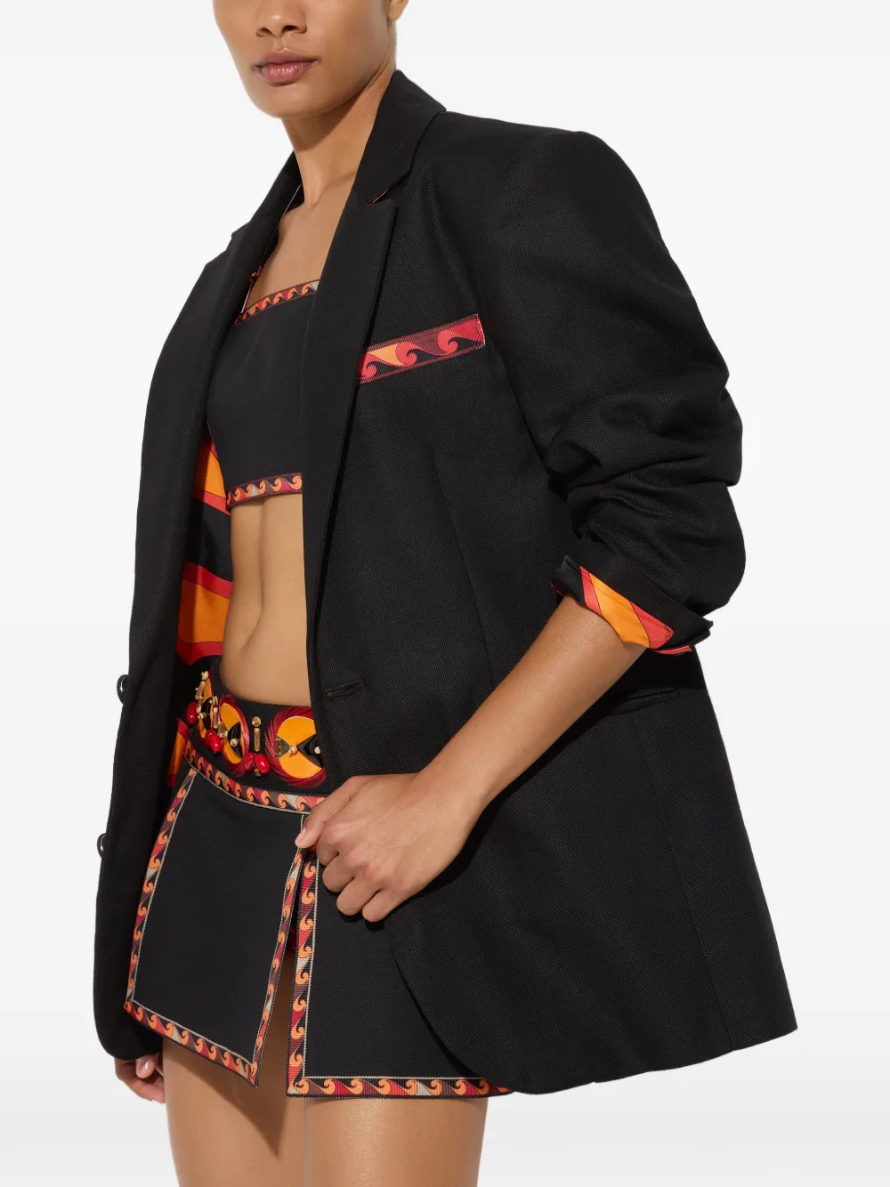PUCCI Oversized Cotton Blazer in Black, view 5